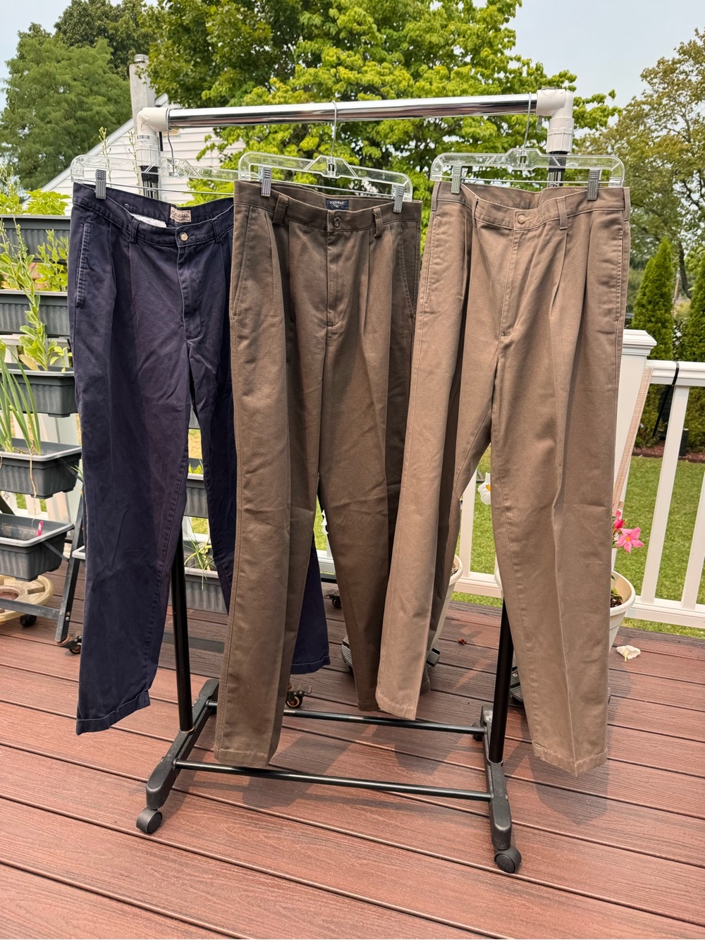 Bundle of Men's Classic Straight Chino Pants - Navy, Brown, Tan